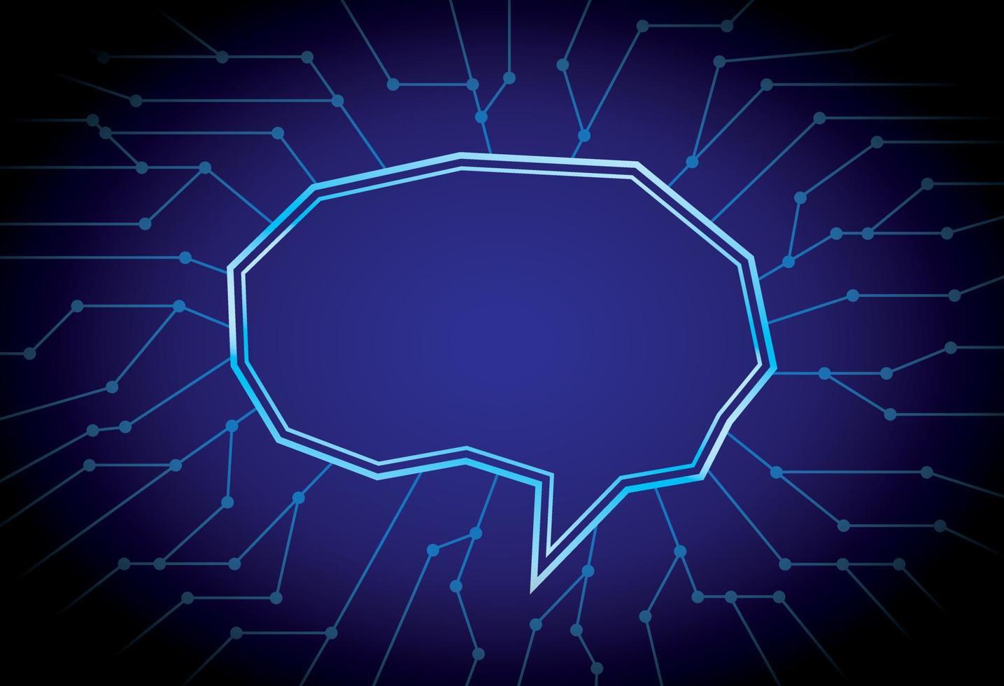 futuristic brain shape graphic frame illustration vector for adding text