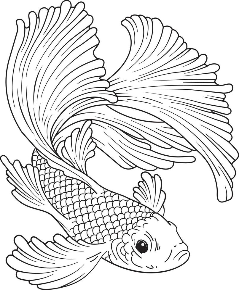 fish hand drawn doodle . illustration of Doodle cute for design elements. vector