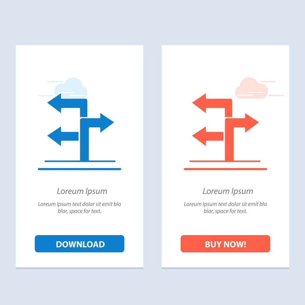 Arrow Direction Navigation  Blue and Red Download and Buy Now web Widget Card Template vector