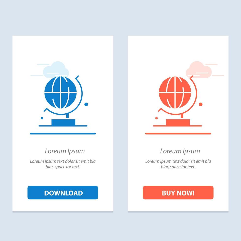 World Globe Science  Blue and Red Download and Buy Now web Widget Card Template vector