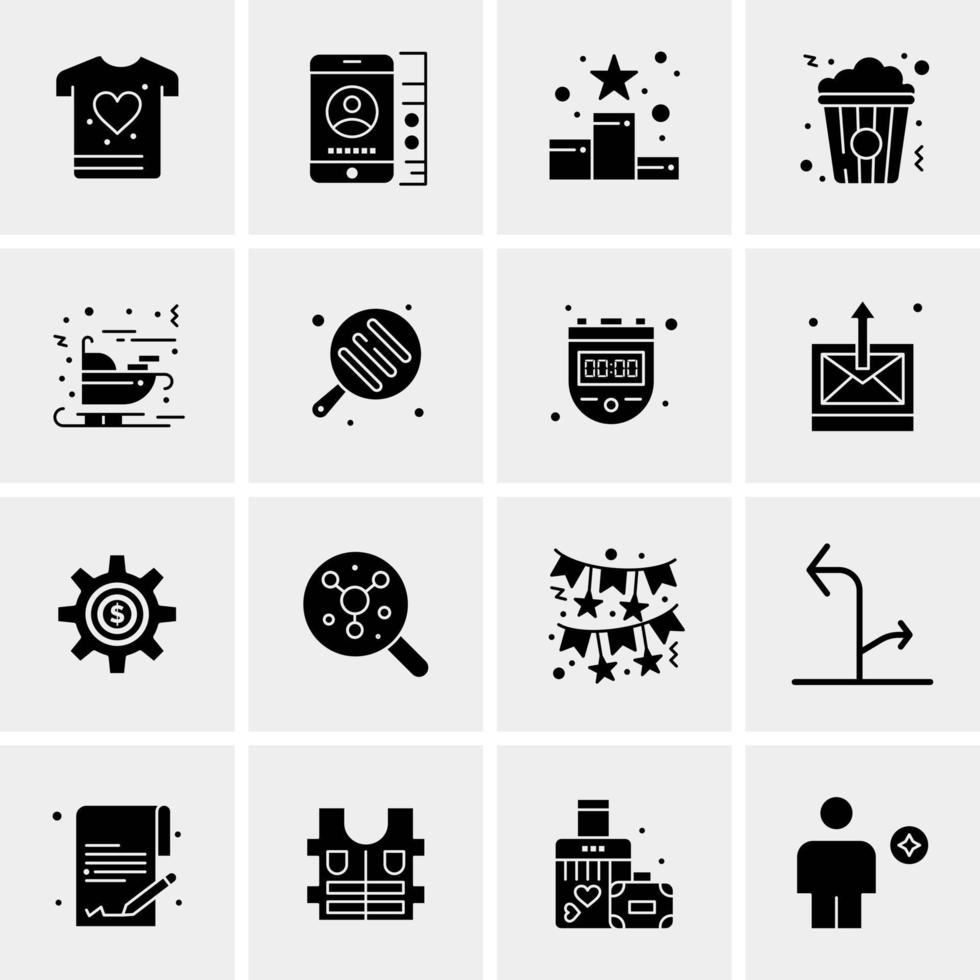 16 iconos de negocios universales vector ilustración de icono creativo para usar en proyectos relacionados con la web y dispositivos móviles