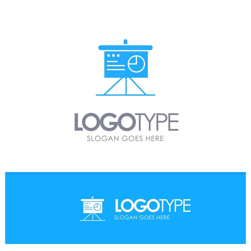 Presentation Analytics Board Business Blue Solid Logo with place for tagline vector