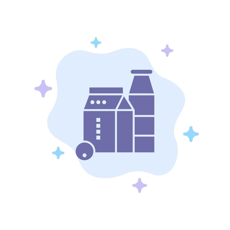 Milk Box Bottle Shopping Blue Icon on Abstract Cloud Background vector