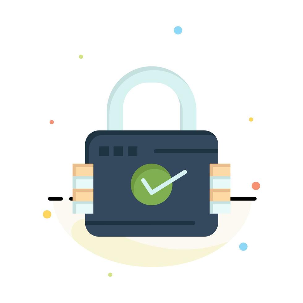 Lock Padlock Security Secure Business Logo Template Flat Color vector