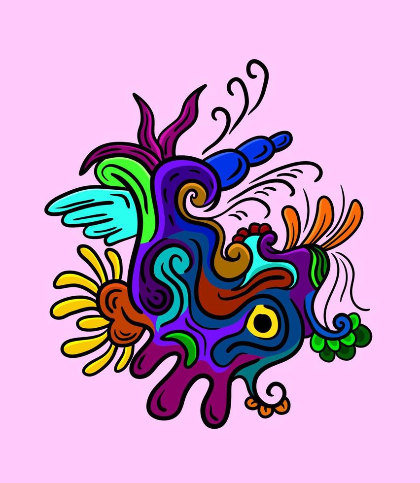 el colorido diseño abstracto del tatuaje vector