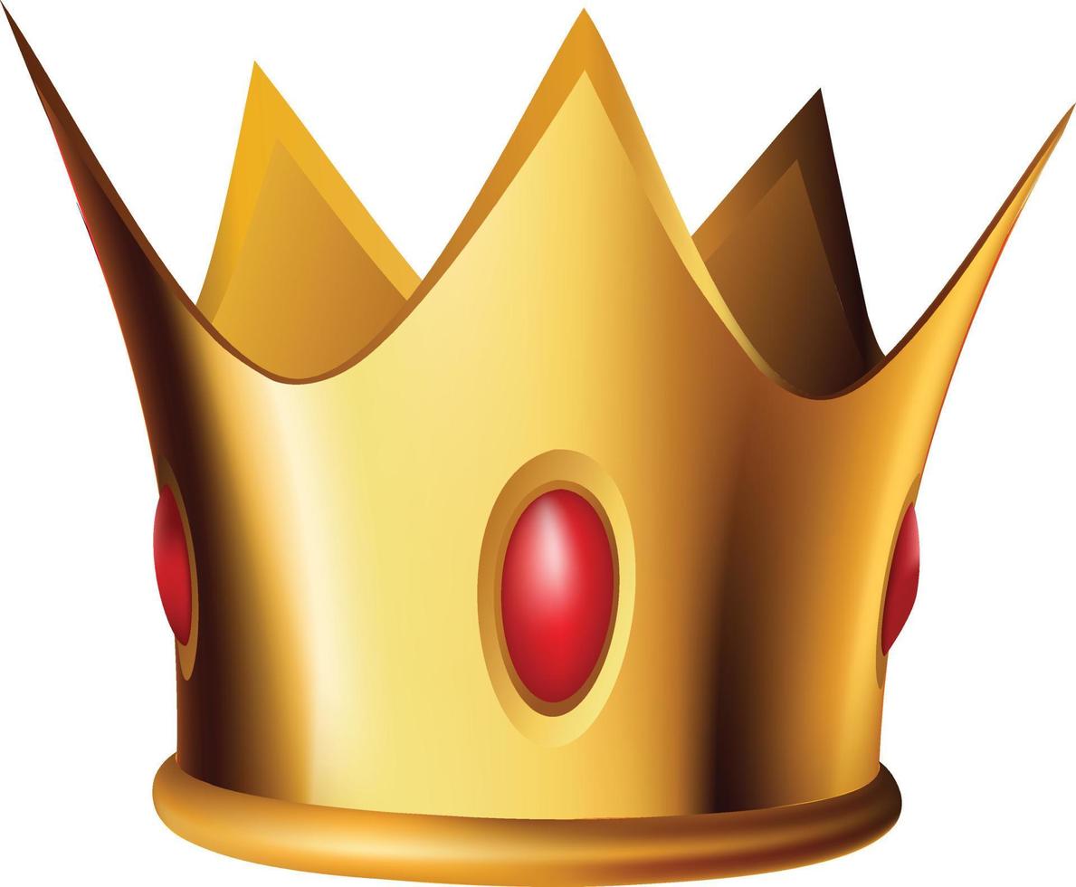 Realistic illustration of gold crown Vintage gold crown realistic illustration vector