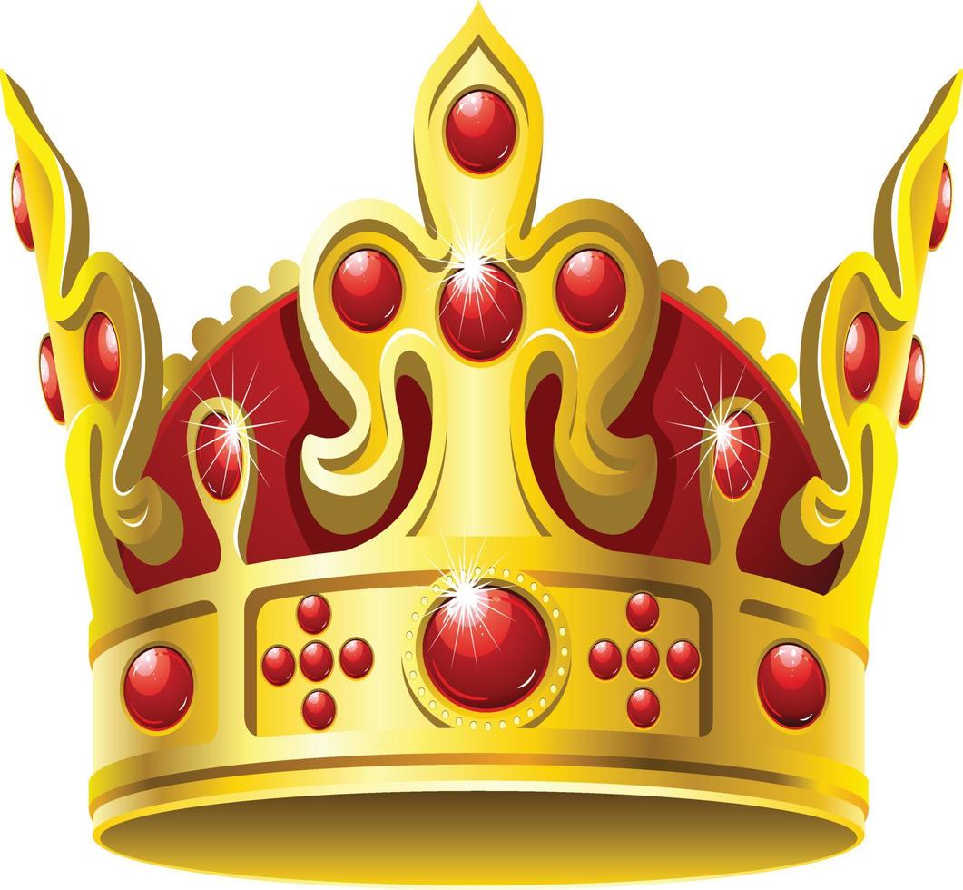 Realistic illustration of gold crown Vintage gold crown realistic illustration vector