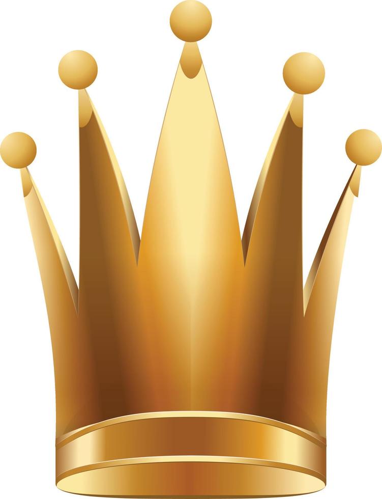 Realistic illustration of gold crown Vintage gold crown realistic illustration vector