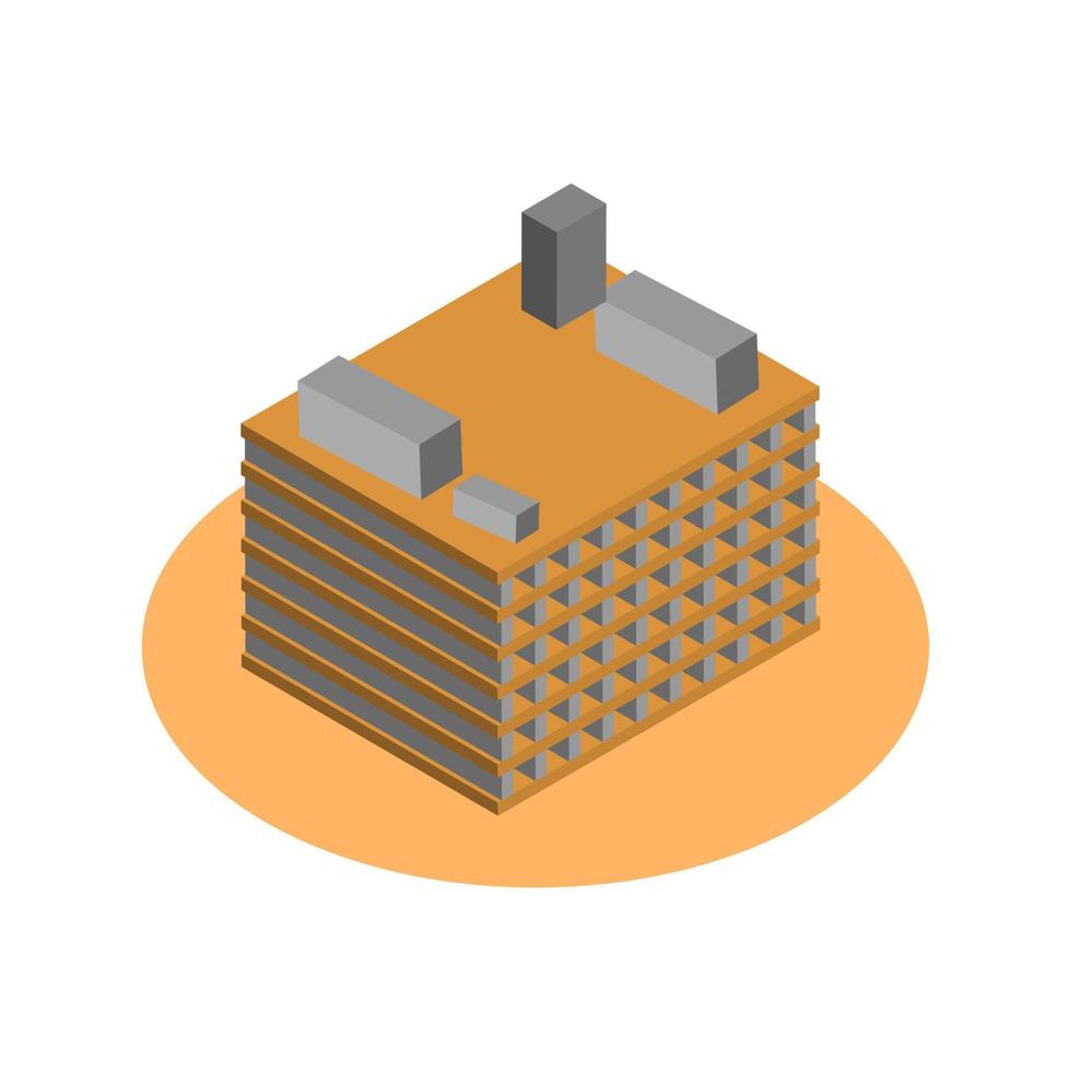 Building icon design with isometric style in 3d shape vector