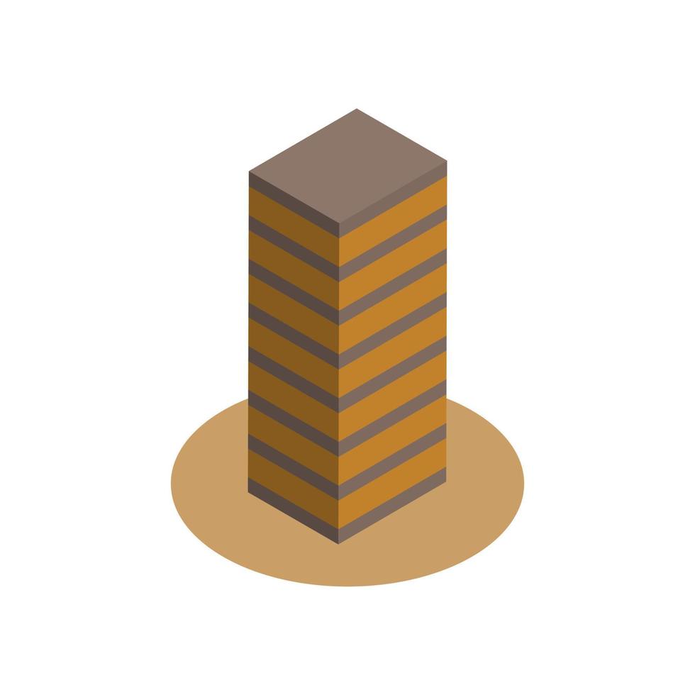 Building icon design with isometric style in 3d shape vector