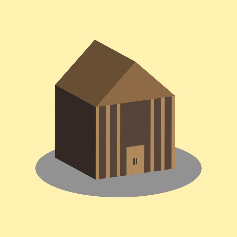 Building icon design with isometric style in 3d shape vector