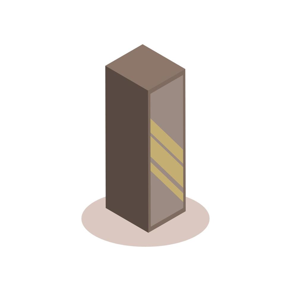 Building icon design with isometric style in 3d shape vector