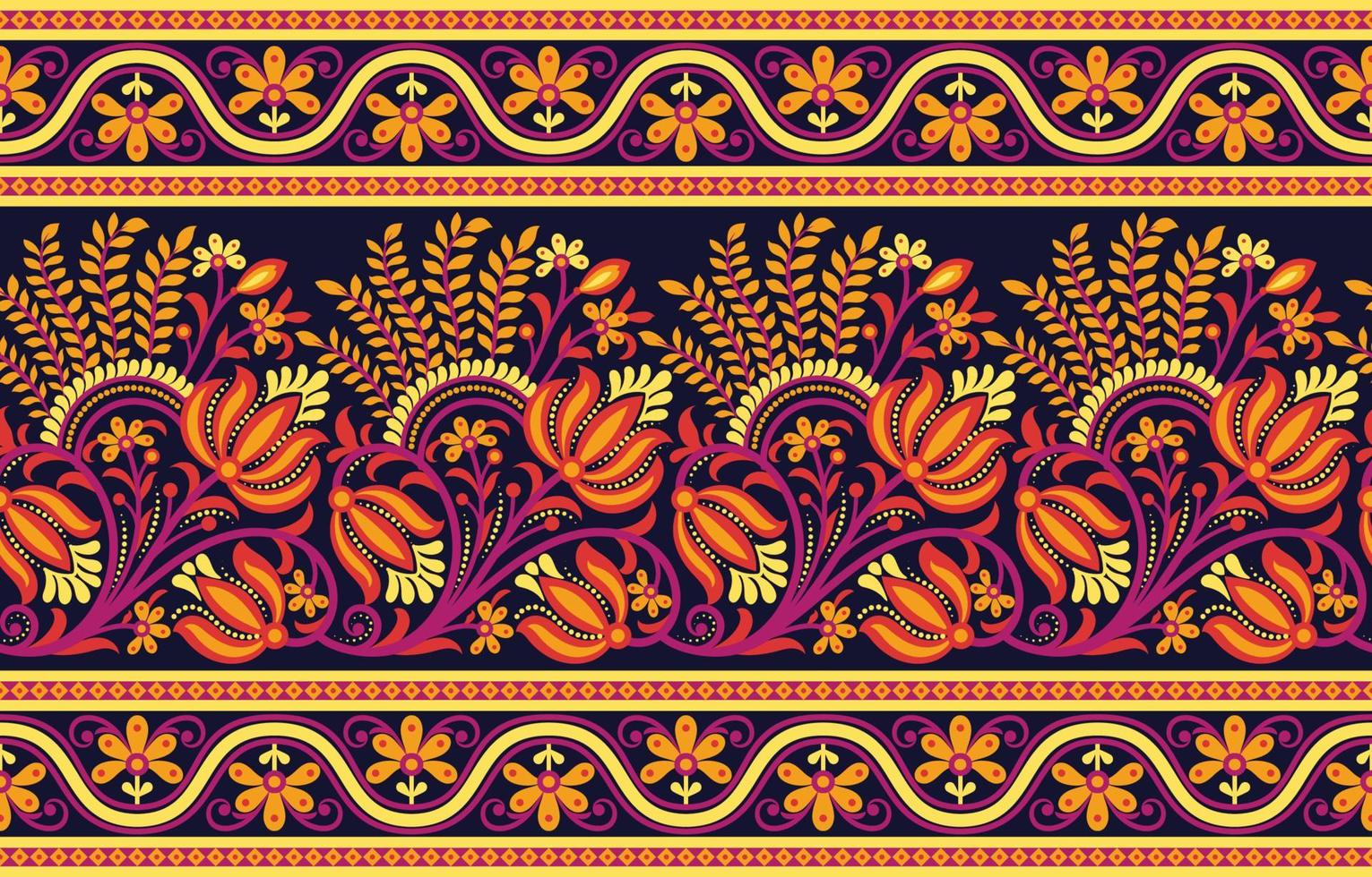 diseño tradicional geométrico étnico oriental para fondo, alfombra, papel pintado, ropa, envoltura, batik, tela, estilo de bordado de ilustración vectorial. vector