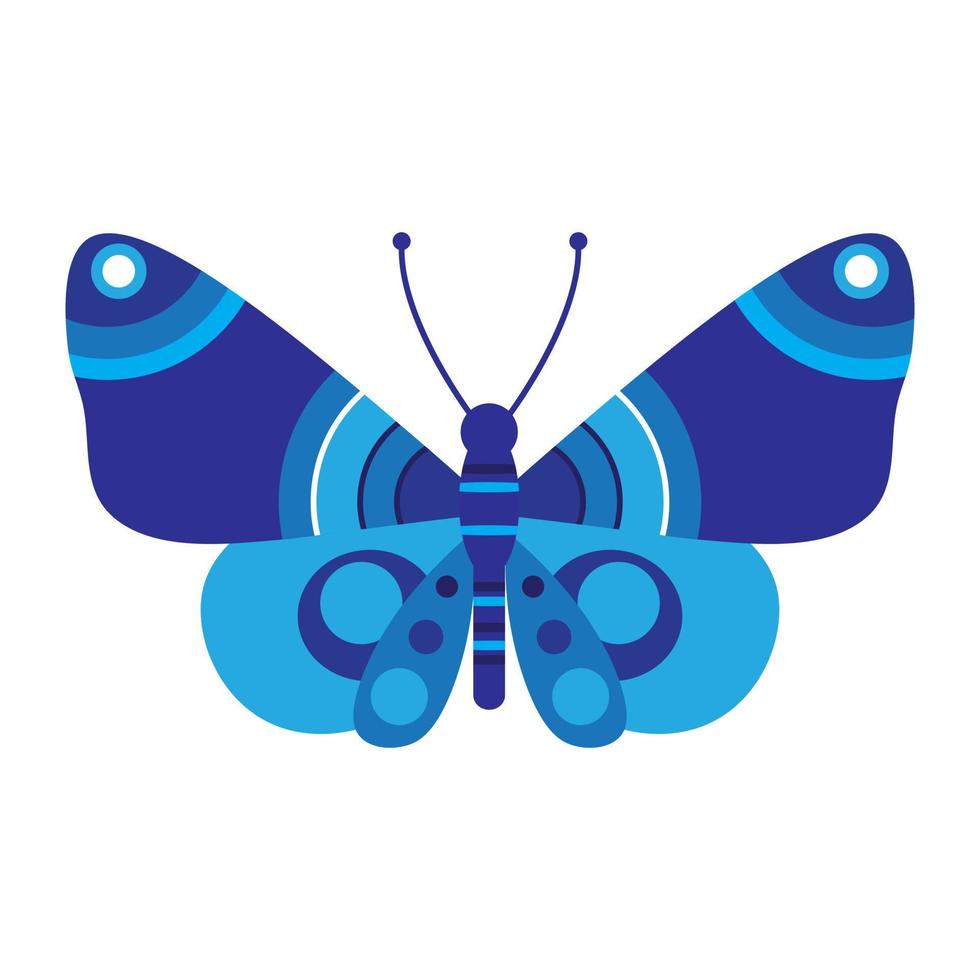 vector de imágenes prediseñadas de mariposa azul