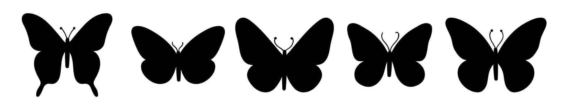imágenes prediseñadas de silueta de mariposa, ilustración vectorial, vector