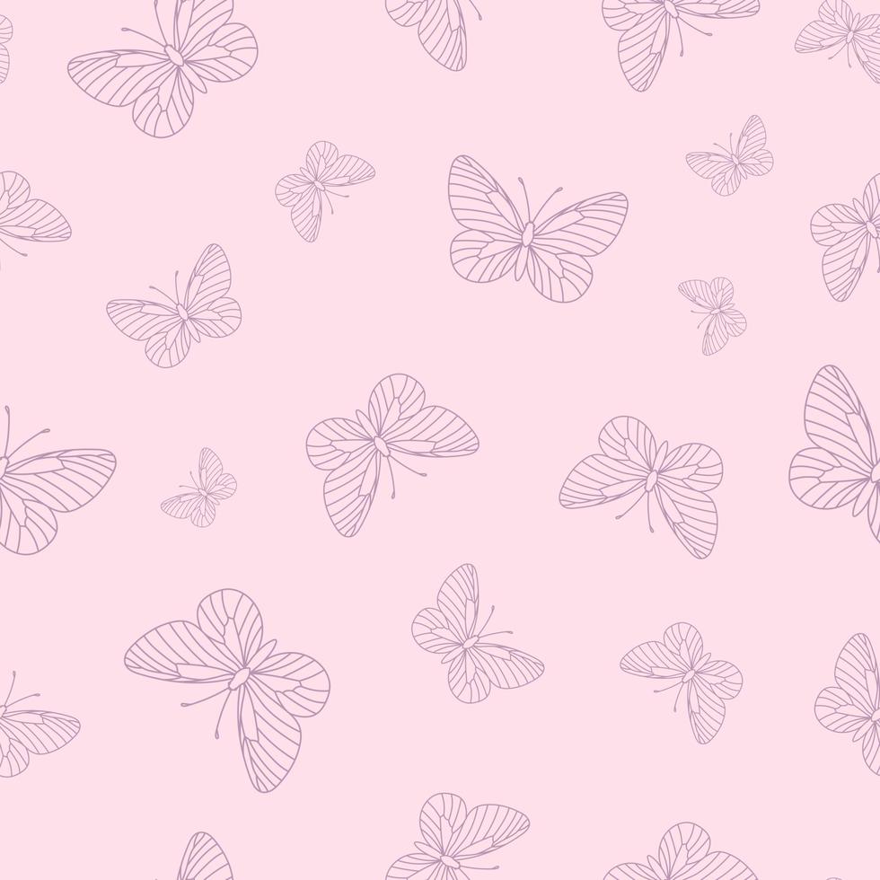 Pastel vector butterfly repeat pattern