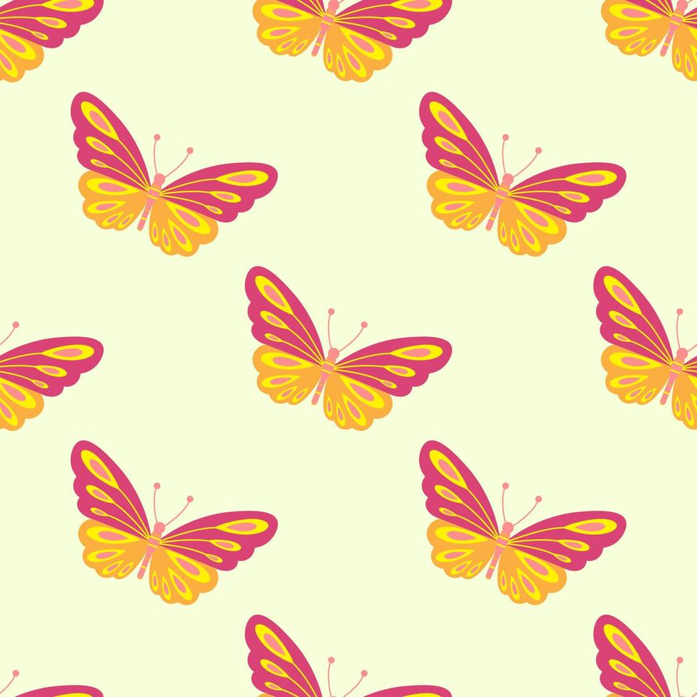 Vibrant butterfly seamless repeat pattern vector