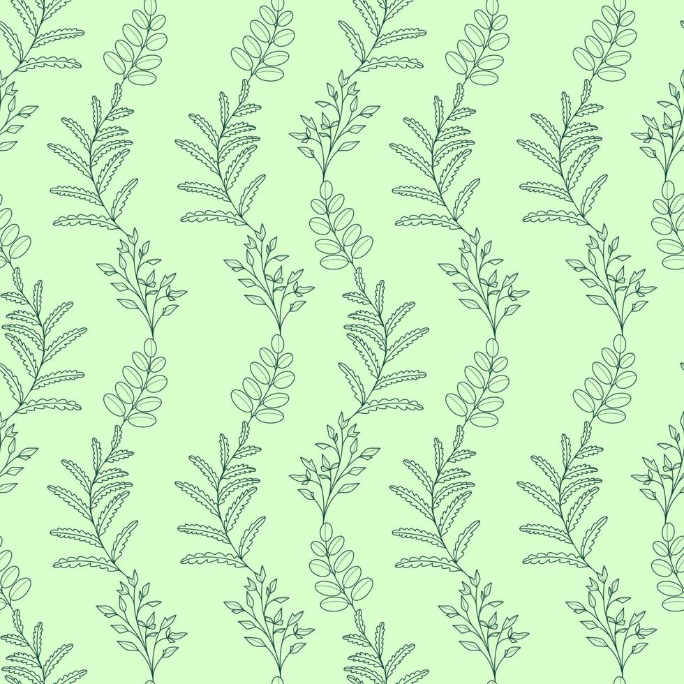 Vertical leaf stripes vector repeat pattern