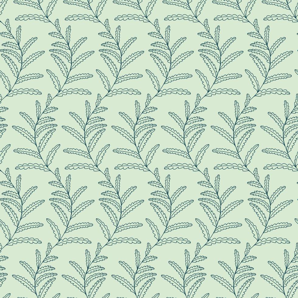 Fern vector repeat pattern, seamless leaf background