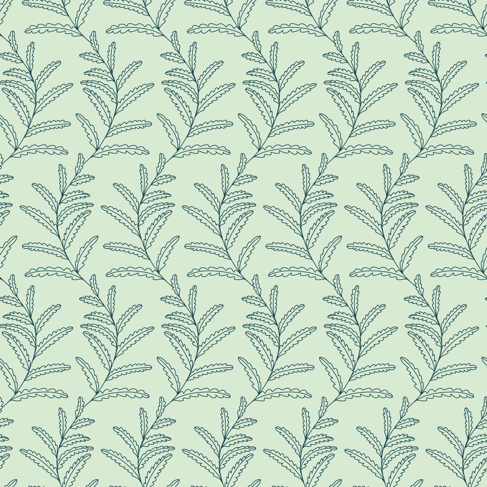 Fern vector repeat pattern, seamless leaf background