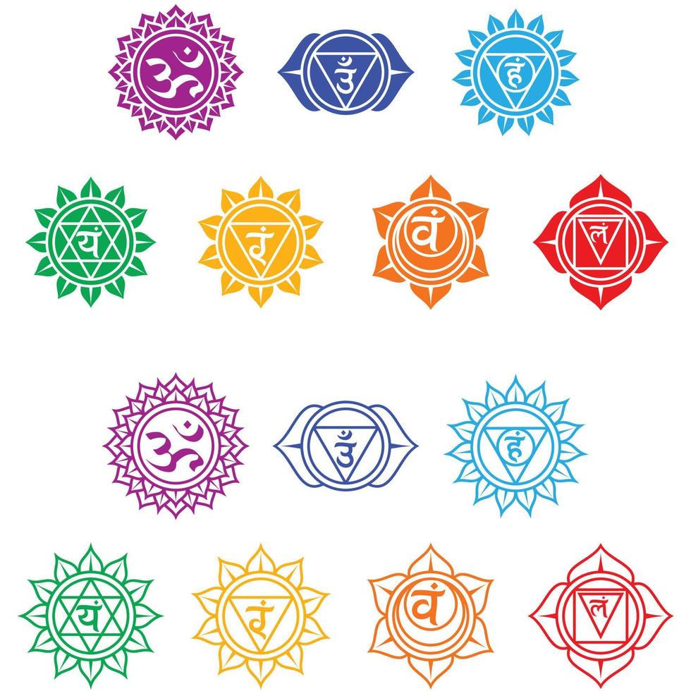 diseño de vectores de símbolos de chakra