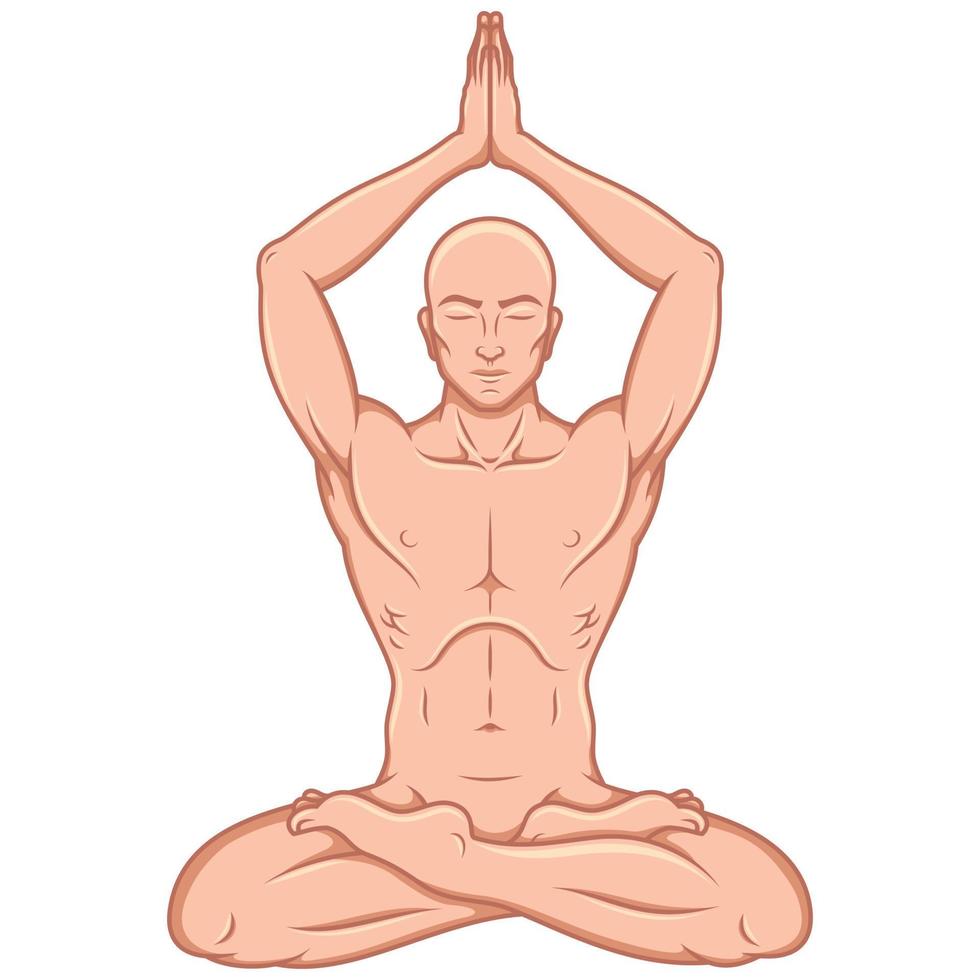 Vector design of man doing yoga