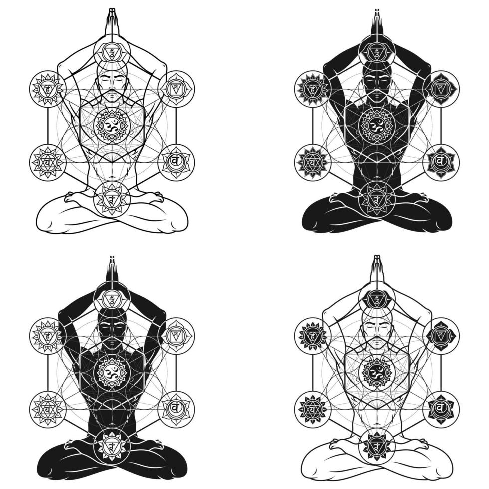 Vector design of man doing yoga