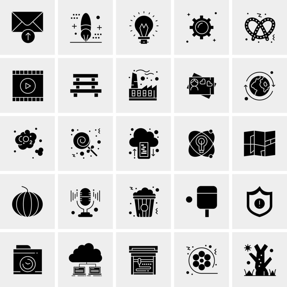 25 iconos de negocios universales vector ilustración de icono creativo para usar en proyectos relacionados con la web y dispositivos móviles