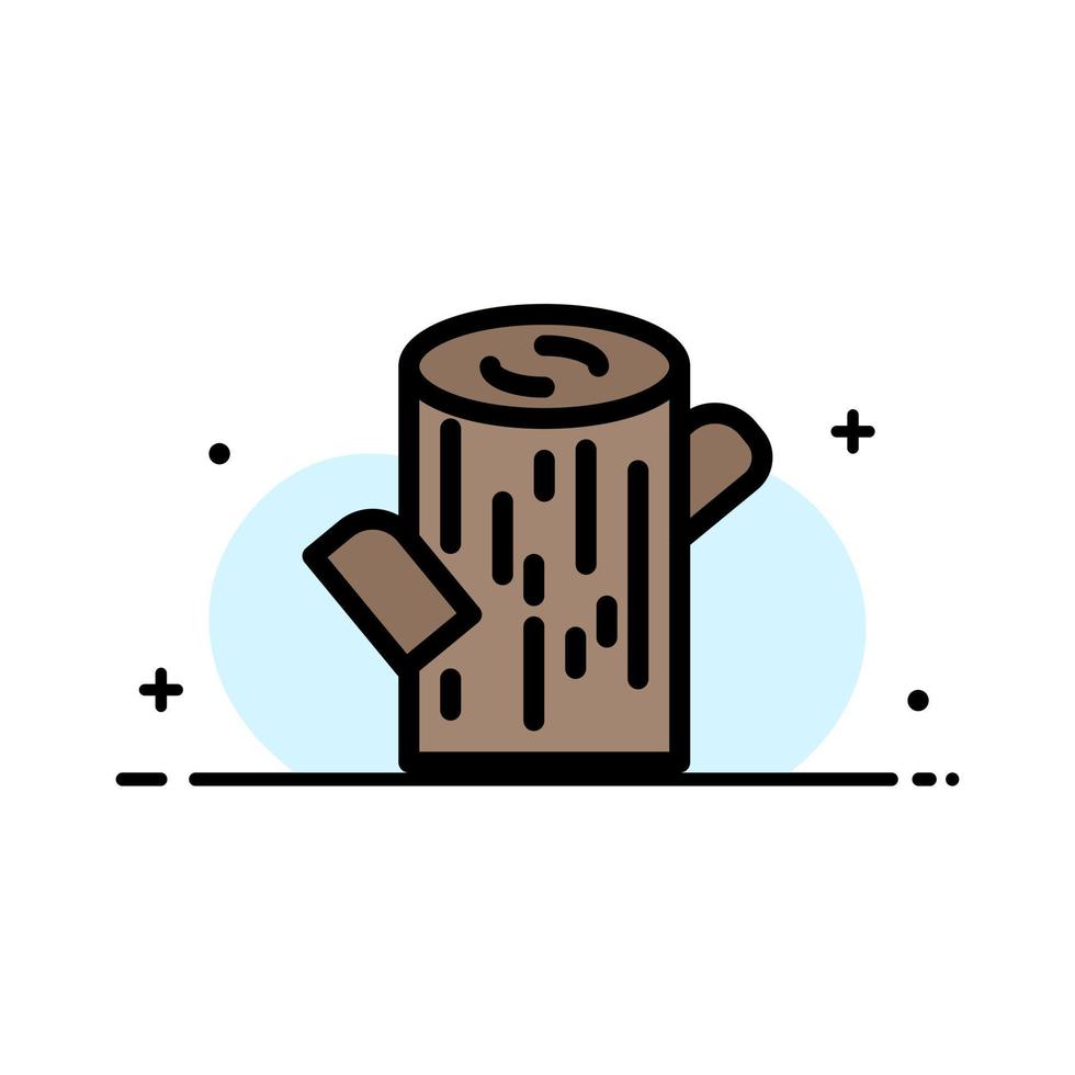 Log Timber Wood  Business Flat Line Filled Icon Vector Banner Template