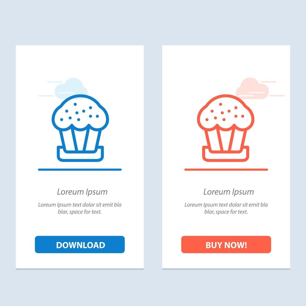 pastel taza comida pascua azul y rojo descargar y comprar ahora plantilla de tarjeta de widget web vector