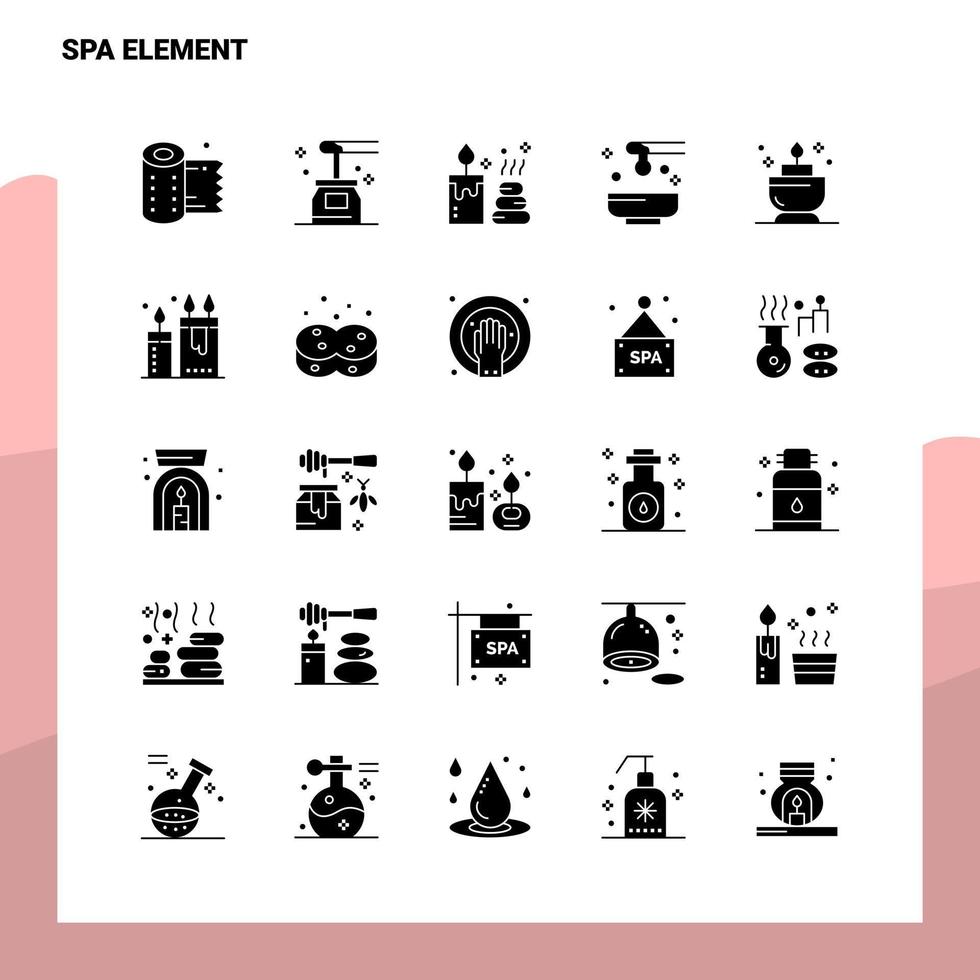 25 Spa Element Icon set Solid Glyph Icon Vector Illustration Template For Web and Mobile Ideas for business company