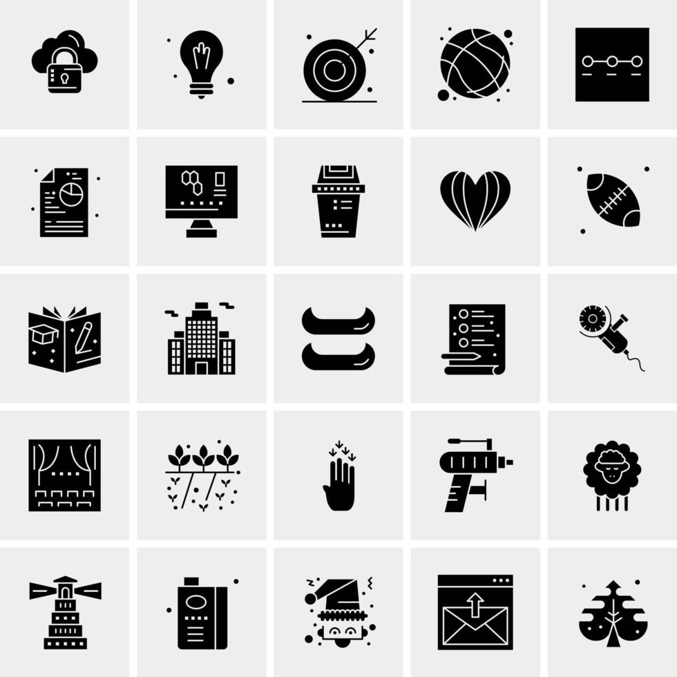 25 iconos de negocios universales vector ilustración de icono creativo para usar en proyectos relacionados con la web y dispositivos móviles