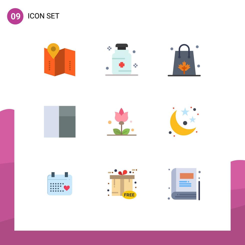 Set of 9 Modern UI Icons Symbols Signs for present bouquet autumn layout thanksgiving Editable Vector Design Elements