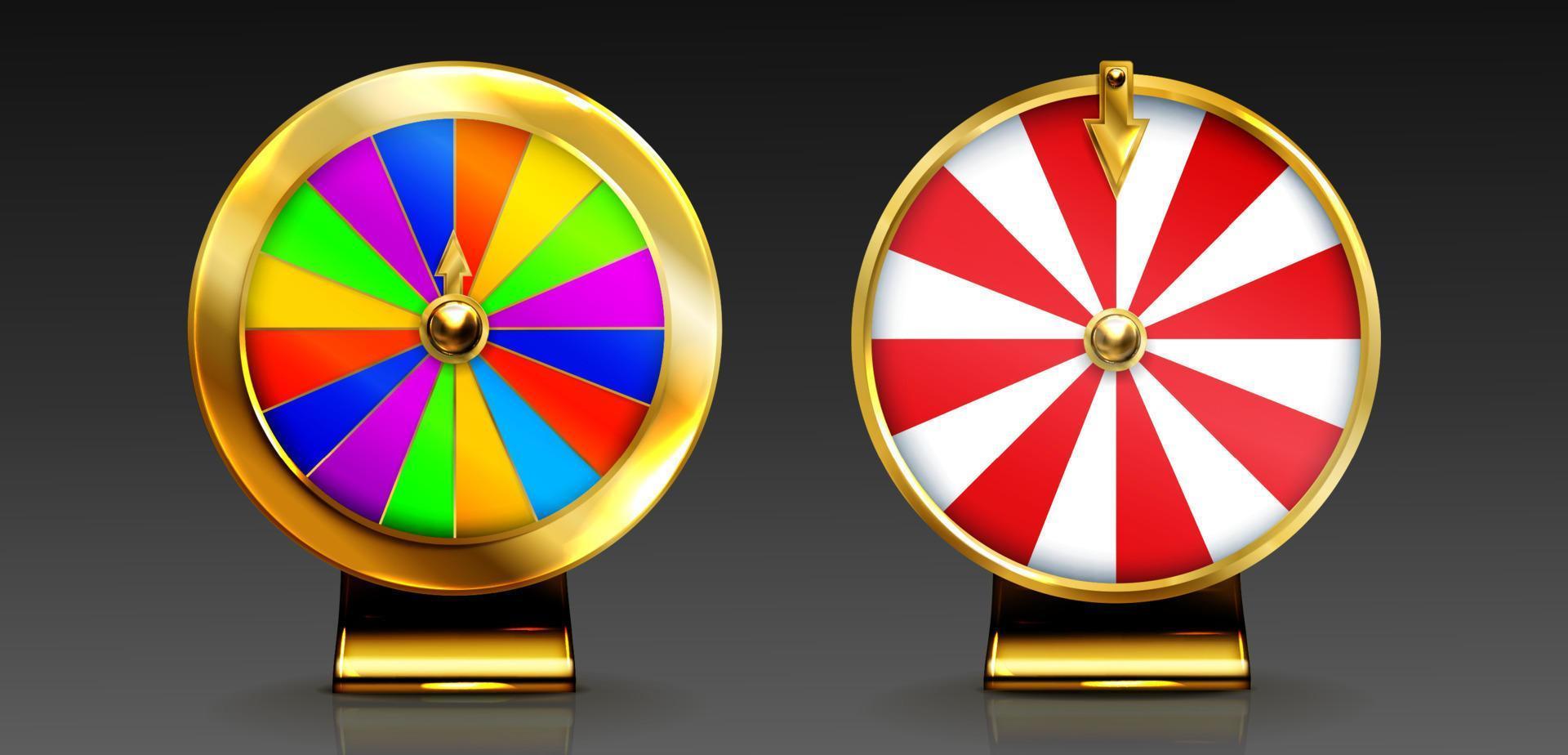 Golden wheel of fortune for lottery game or casino vector