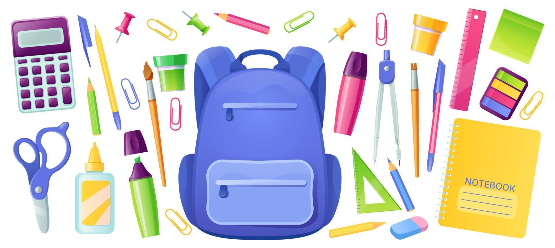 Cute and Colorful School Supplies Icon 2894905 Vector Art at Vecteezy