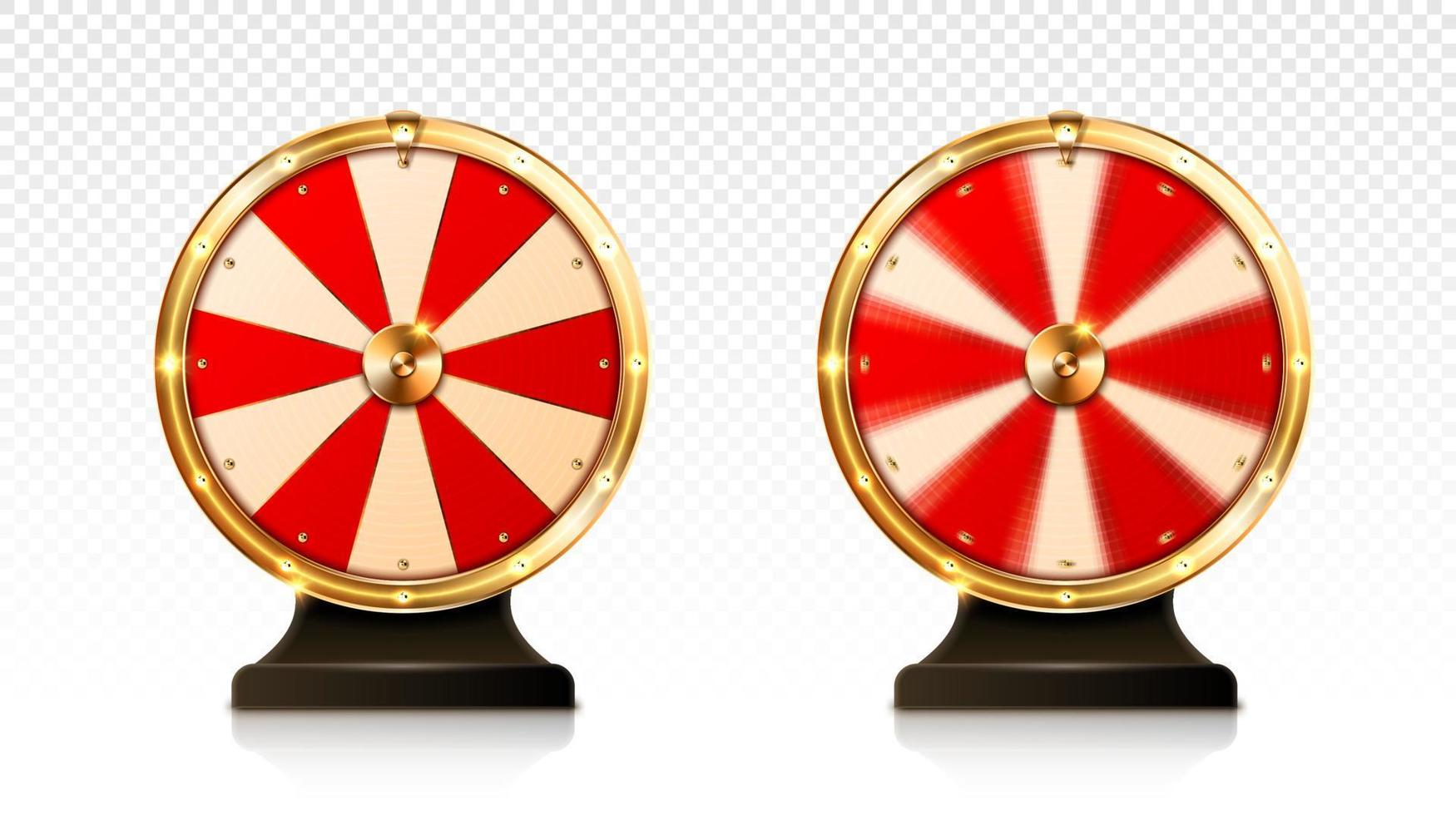 Fortune wheel spin, casino lucky roulette game vector