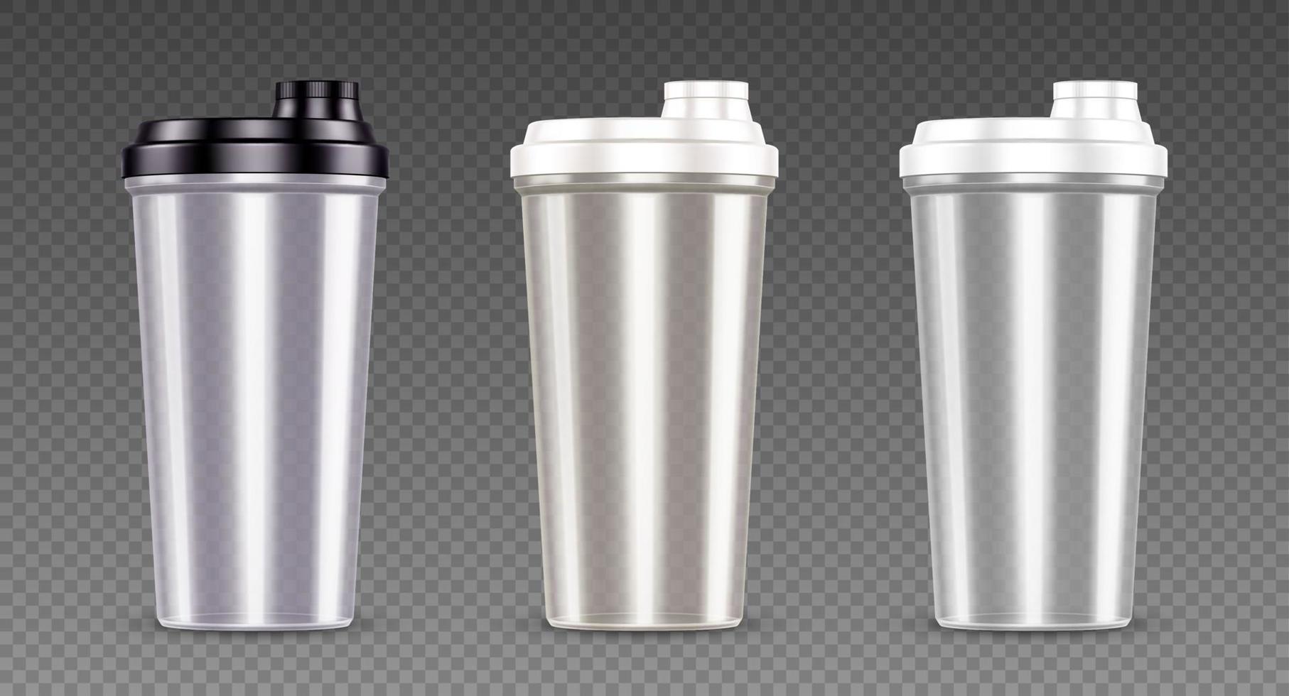 Plastic bottle for protein shake and sport drink vector
