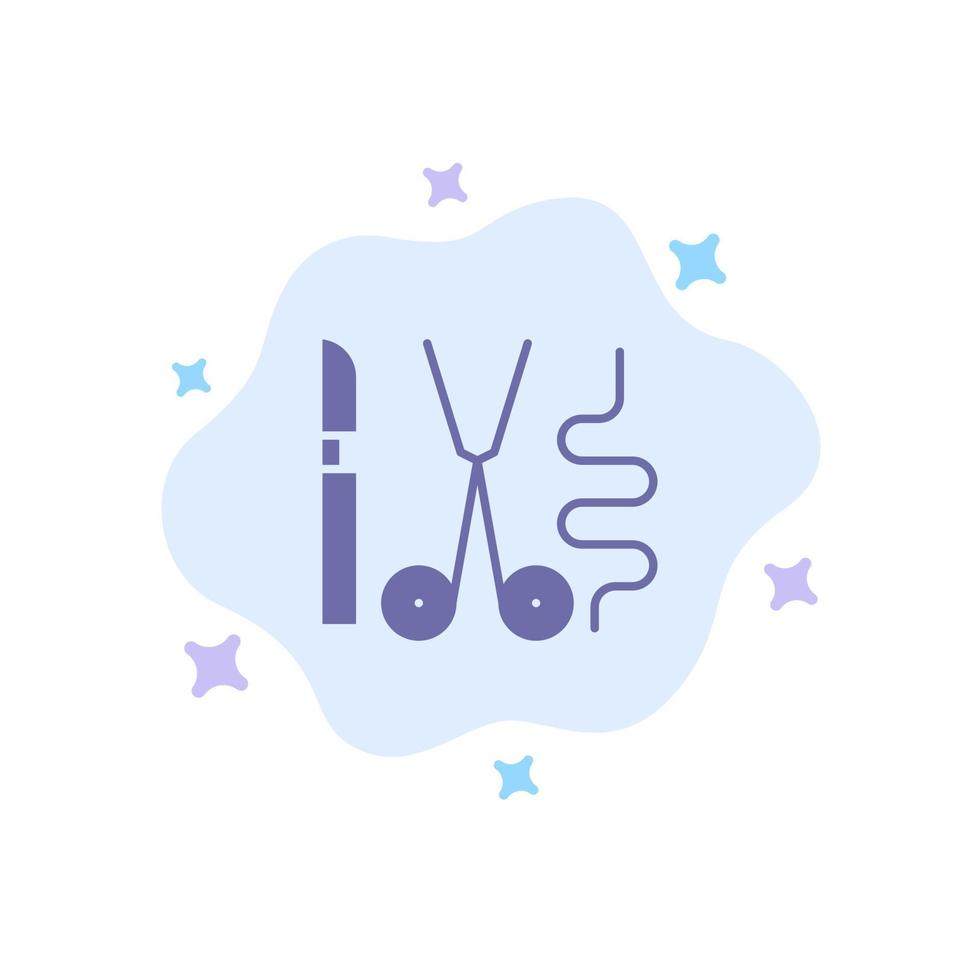 Instruments Surgery Tools Medical Blue Icon on Abstract Cloud Background vector