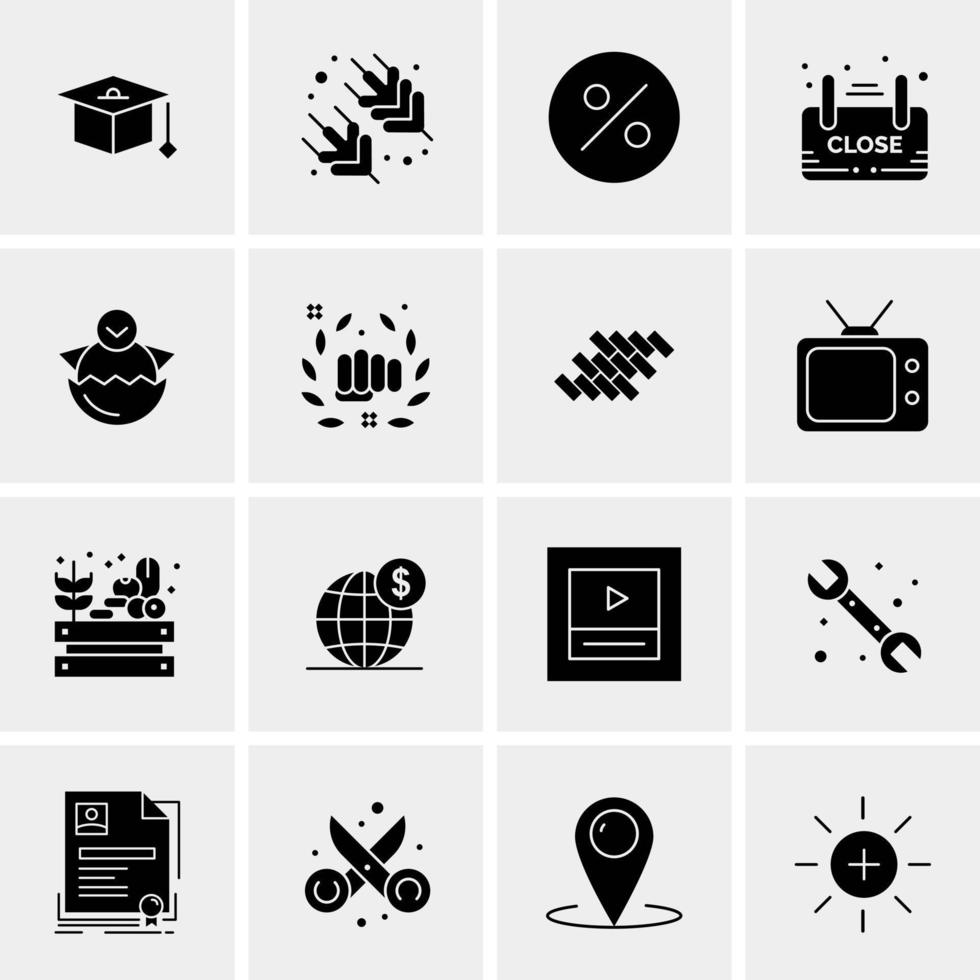 16 Universal Business Icons Vector Creative Icon Illustration to use in web and Mobile Related project