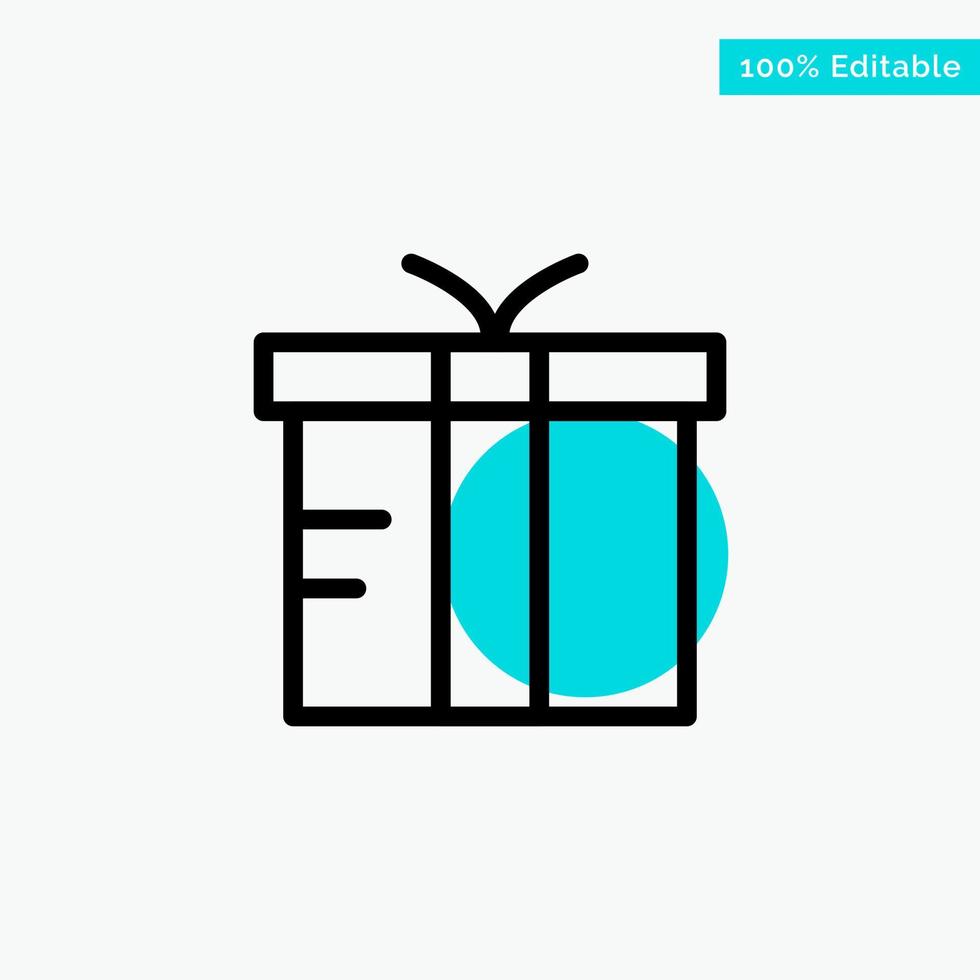Box Logistic Gift Global turquoise highlight circle point Vector icon