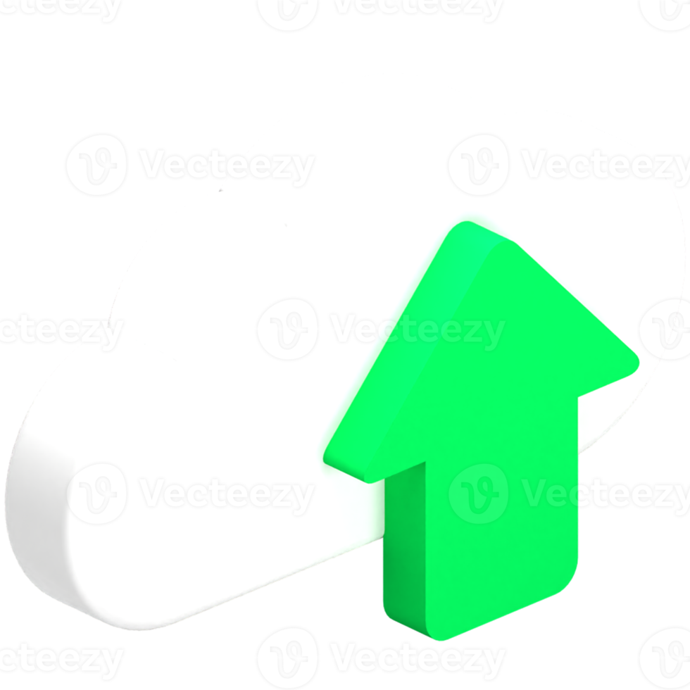 3d isometric upload cloud file icon illustration png