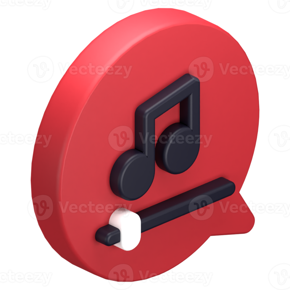 3d isometric music playlist icon illustration png