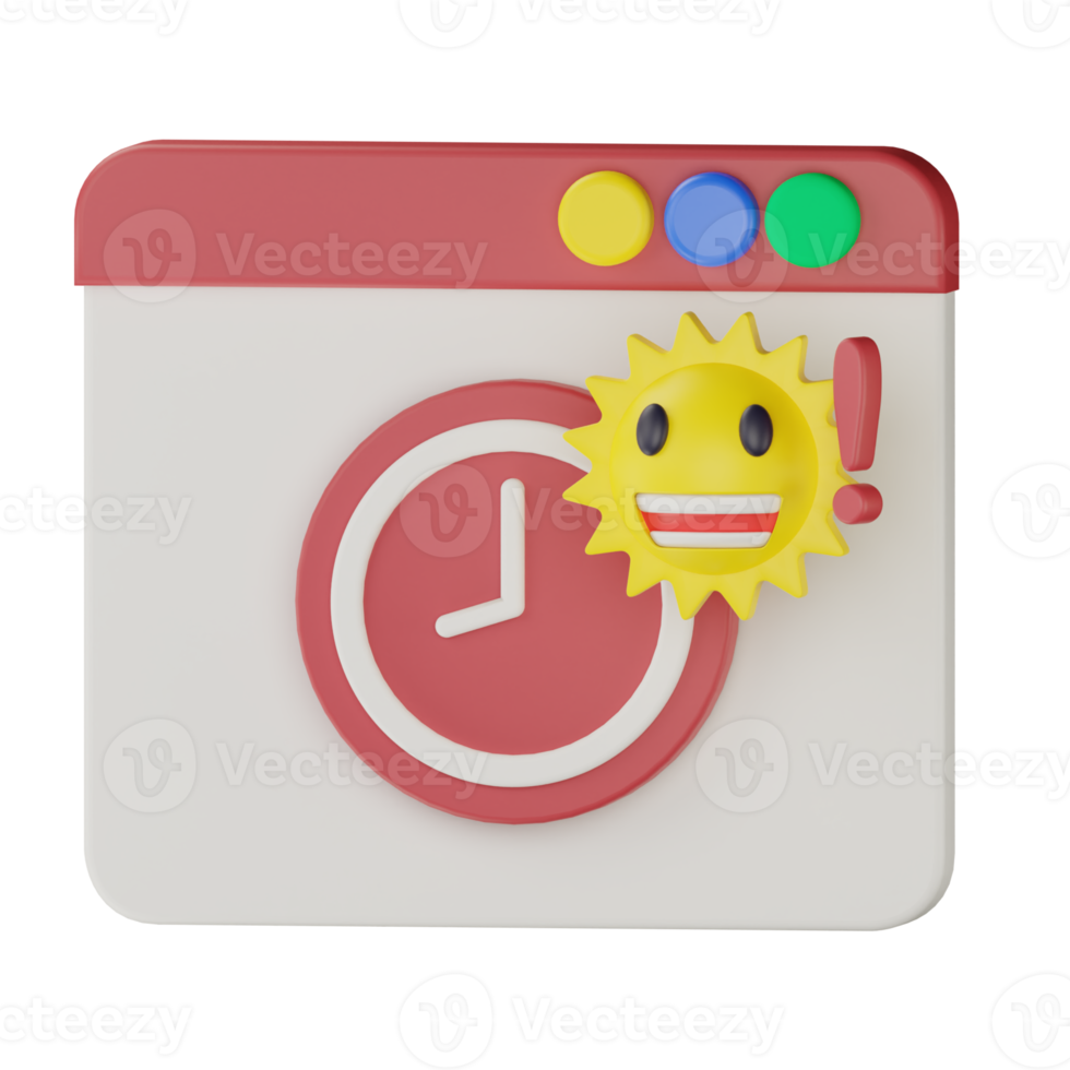 3d summer holiday time reminder png