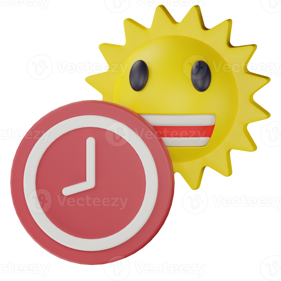 3d summer time icon illustration png