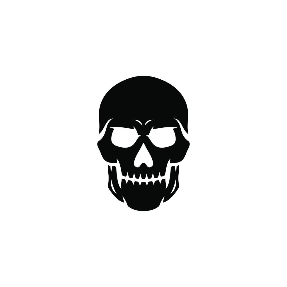 Skull simple flat icon vector