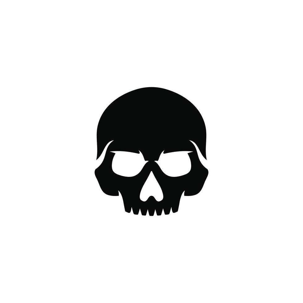 Skull simple flat icon vector