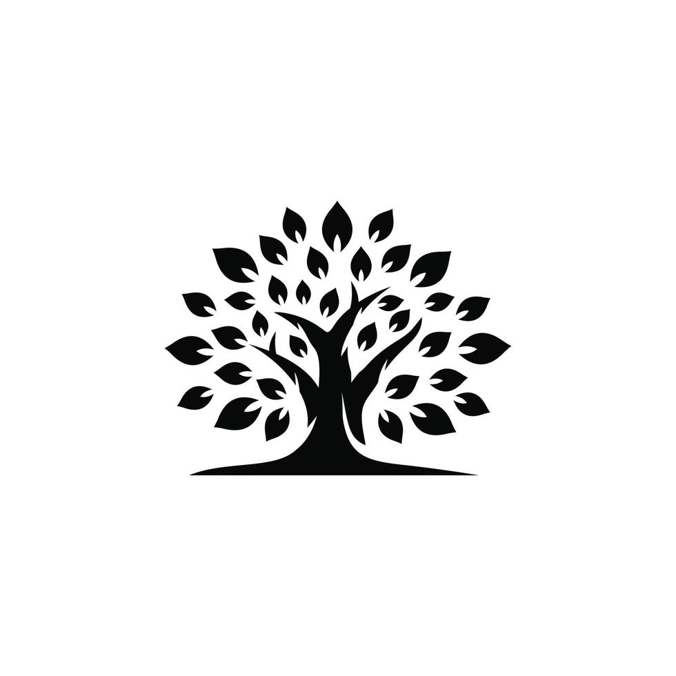vector de icono plano simple de árbol de roble