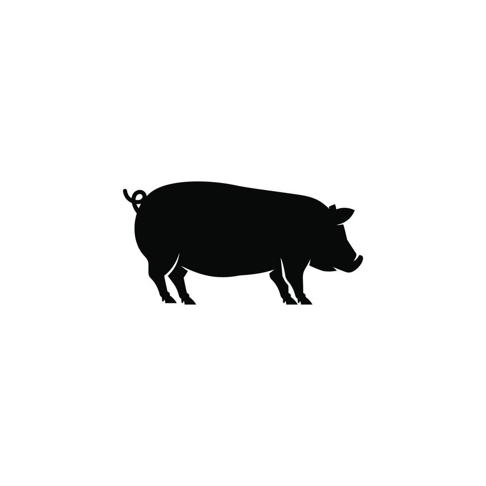 Pig simple flat icon vector