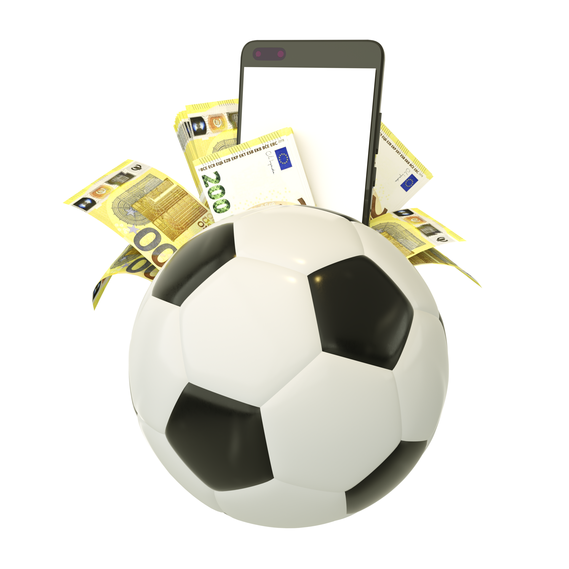 Conceito Apostas Futebol Online Tela Smartphone Branco Bola