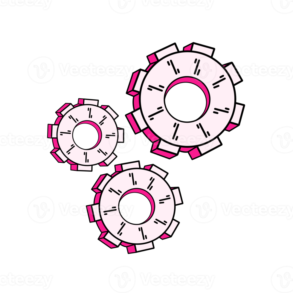 Three Pink Gear png